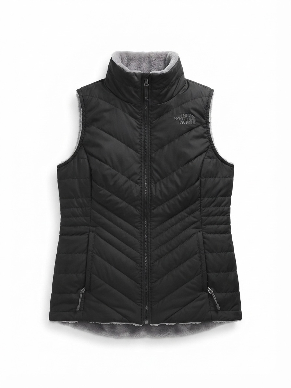 The North Face Women's Reversible Faux Fur Vest Black Quilted Size Small S/P
